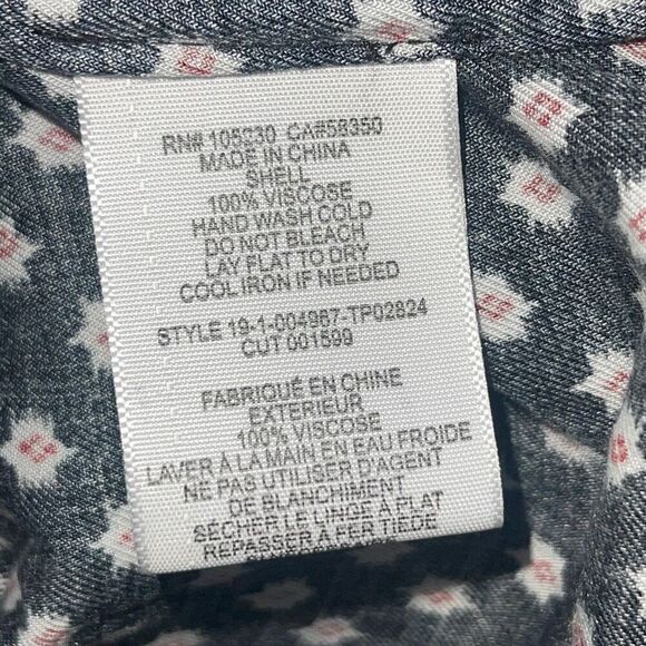 Joie Tangia Button Blouse Dolman Sleeve‎ Ikat Dot Pattern Size Small - Picture 8 of 10